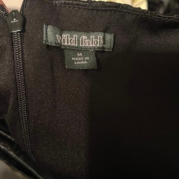 Wild Fable Black Jacquard Floral Satin Mini Dress Size Medium - Picture 6 of 6